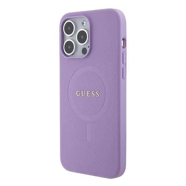Coque Guess iPhone 15 Pro 6.1" purple hardcase Saffiano MagSafe