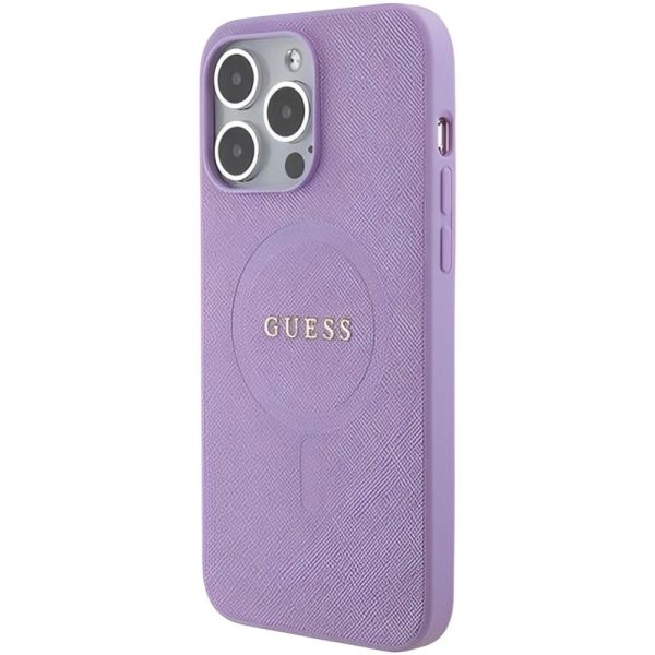Coque Guess iPhone 15 Pro Max 6.7" purple hardcase Saffiano MagSafe