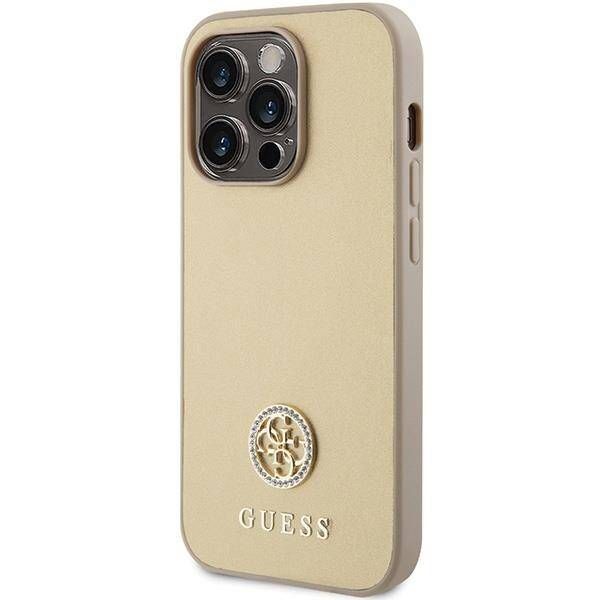 Coque Guess iPhone 15 Pro 6.1" gold hardcase Strass Metal Logo