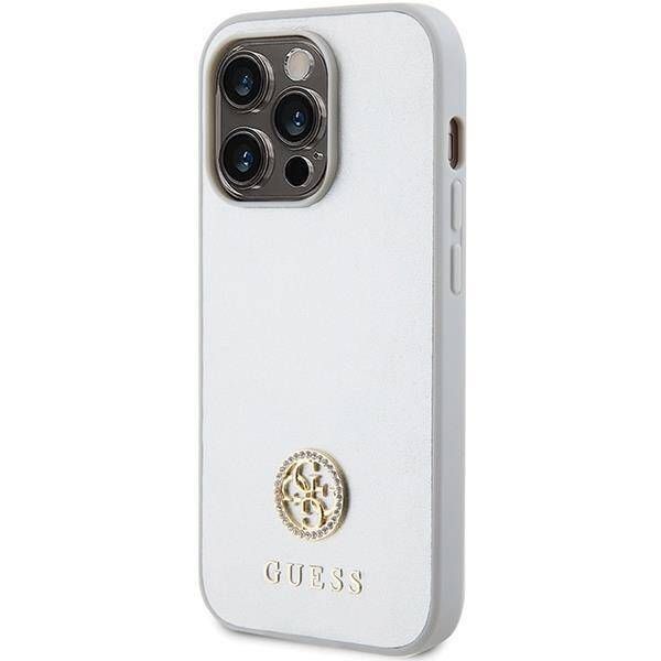 Coque Guess iPhone 15 Pro 6.1" silver hardcase Strass Metal Logo