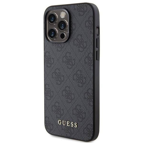 Coque Guess iPhone 15 Pro Max 6.7" grey hard case 4G Metal Gold Logo