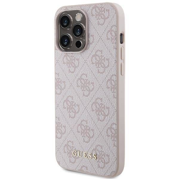 Coque Guess iPhone 15 Pro Max 6.7" pink hard case 4G Metal Gold Logo