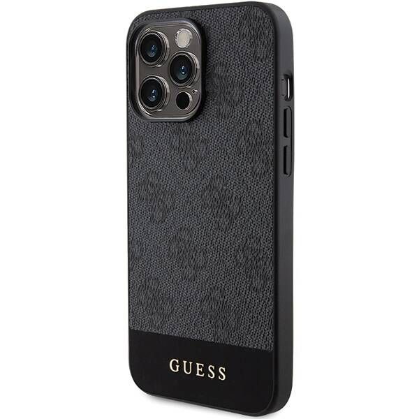 Coque Guess iPhone 15 Pro Max 6.7" grey hardcase 4G Stripe Collection