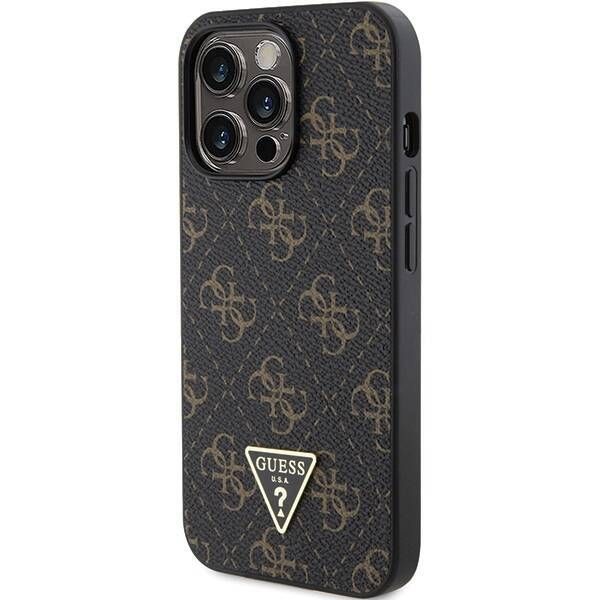 Coque Guess  iPhone 15 Pro Max 6.7" black hardcase 4G Triangle Metal Logo