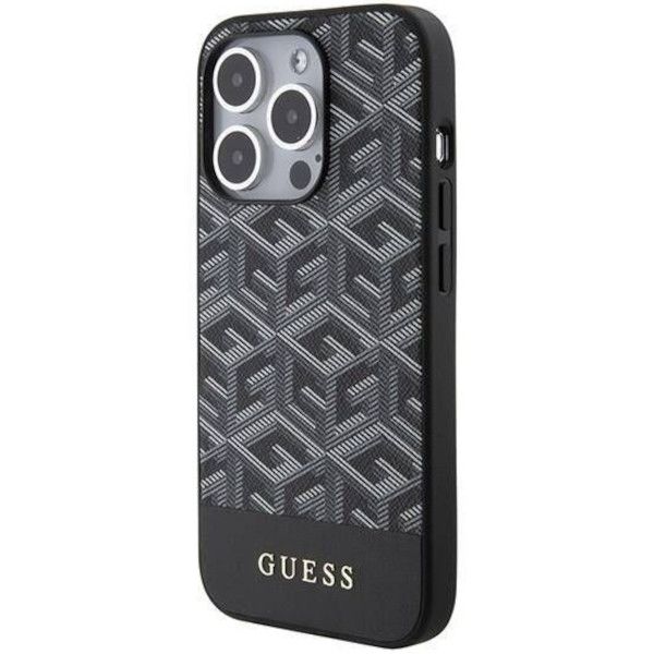 Coque Guess iPhone 15 Pro Max 6.7" black hardcase GCube Stripes MagSafe