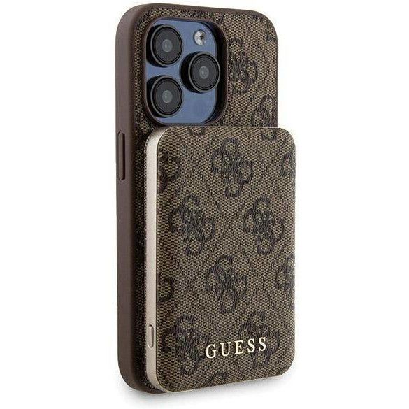 Coque Guess iPhone 15 Pro Max 6.7" hardcase + Powerbank 5000mAh MagSafe brown 4G Metal Logo