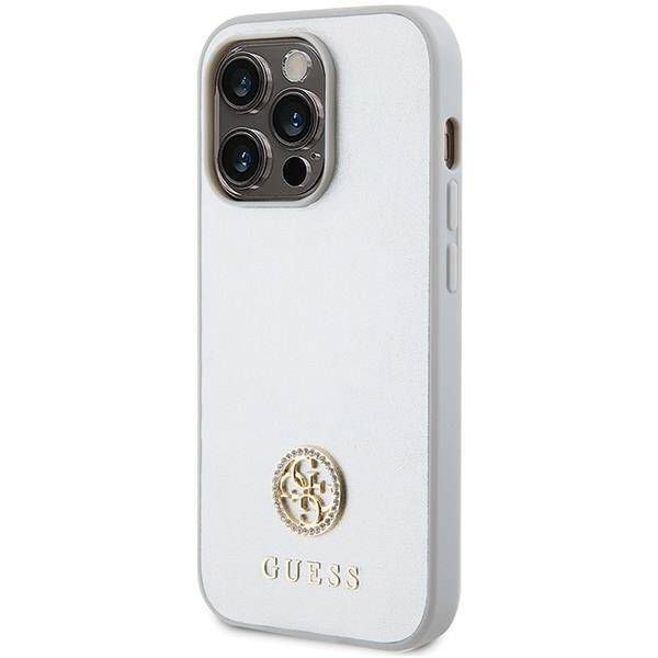 Coque Guess iPhone 15 Pro Max 6.7" silver hardcase Strass Metal Logo