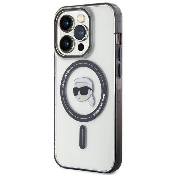 Coque Karl Lagerfeld KLHMP15XHKHNOTK iPhone 15 Pro Max 6.7" transparent hardcase IML Karl`s Head MagSafe