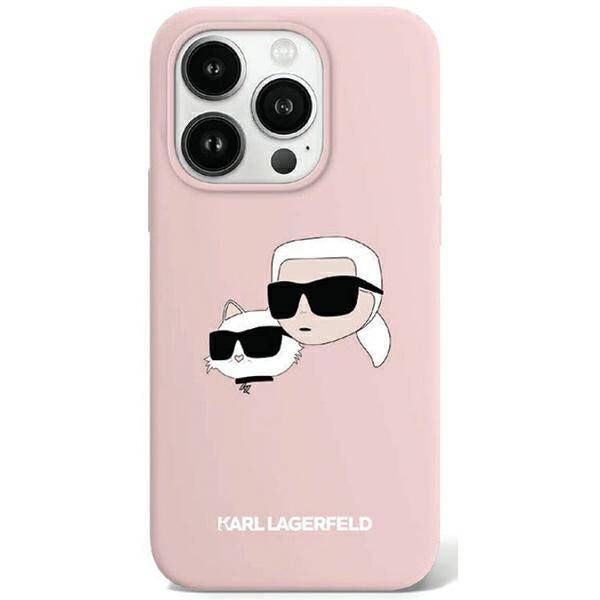 Coque Karl Lagerfeld KLHMP15XSKCHPPLP iPhone 15 Pro Max 6.7" pink hardcase Silicone Karl & Choupette MagSafe