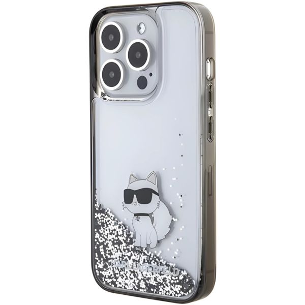 Coque Karl Lagerfeld KLHCP15LLKCNSK iPhone 15 Pro 6.1" transparent hardcase Liquid Glitter Choupette
