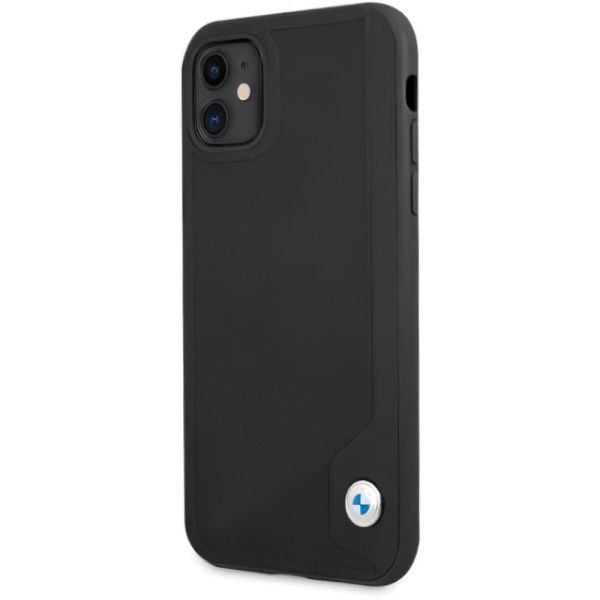 Coque BMW iPhone 11/Xr 6,1" black hardcase Leather Deboss