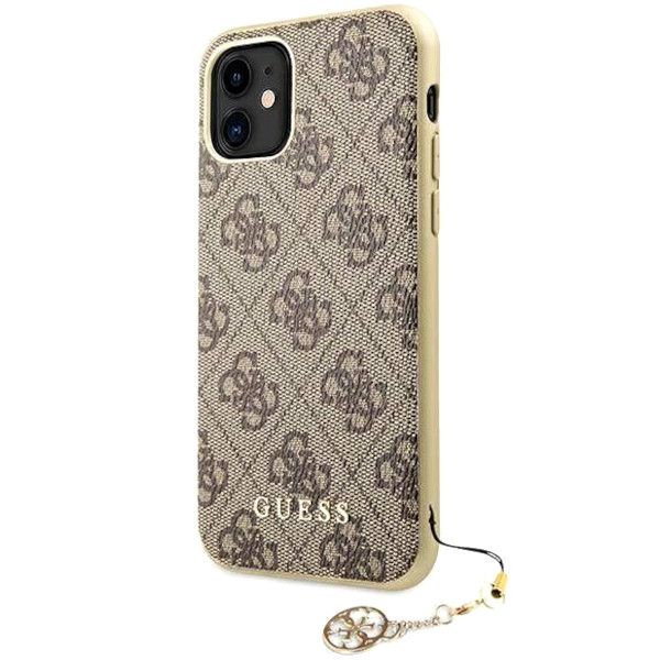 Coque Guess iPhone 11/Xr 6,1" brown hard case 4G Charms Collection