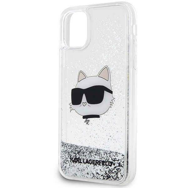 Coque Karl Lagerfeld  KLHCN61LNCHCS iPhone 11/ XR silver hardcase Glitter Choupette Head