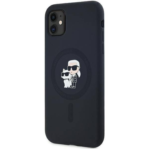 Coque Karl Lagerfeld iPhone 11 Black Hardcase Silicone Karl & Choupette Magsafe