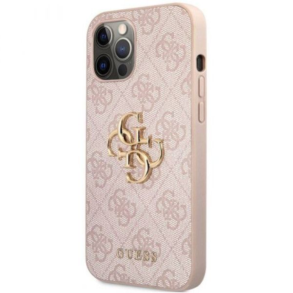 Coque Guess iPhone 12 Pro Pink Hardcase 4G Big Metal Logo