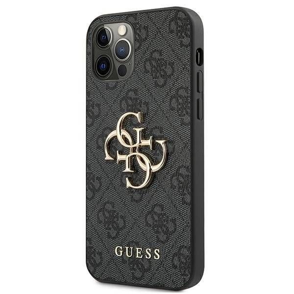 Coque Guess iPhone 12 Pro Gray Big Metal Logo