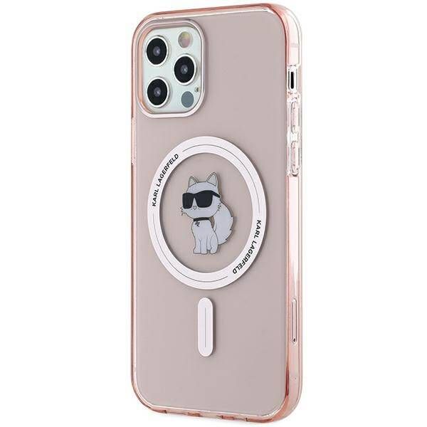 Coque Karl Lagerfeld iPhone 12/12 Pro Pink Hardcase IML Choupette MagSafe
