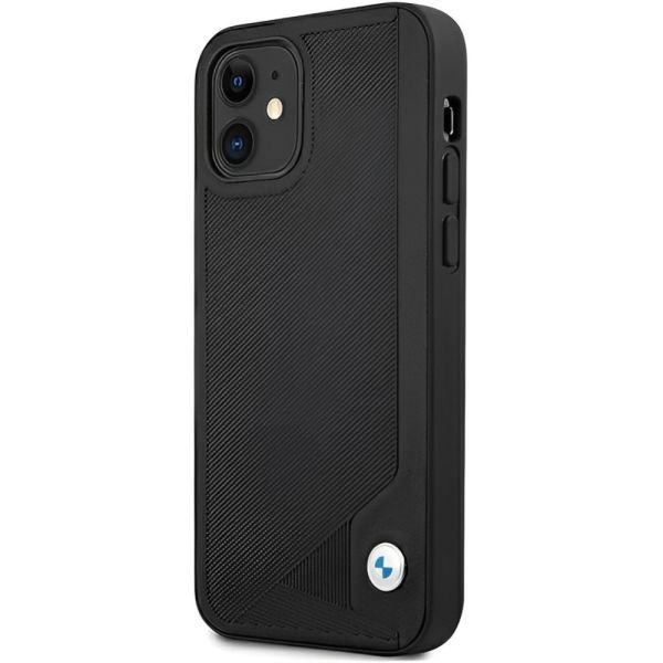 Coque BMW iPhone 12 mini 5,4" black hardcase Leather Deboss