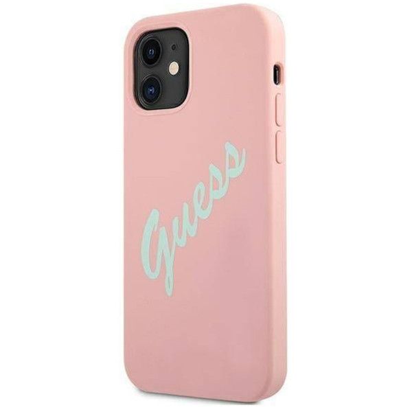 Coque Guess iPhone 12 mini 5,4" pink hardcase Silicone Vintage