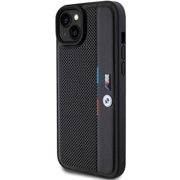Coque BMW iPhone 15/14/13 6.1" black hardcase Perforated Tricolor Line