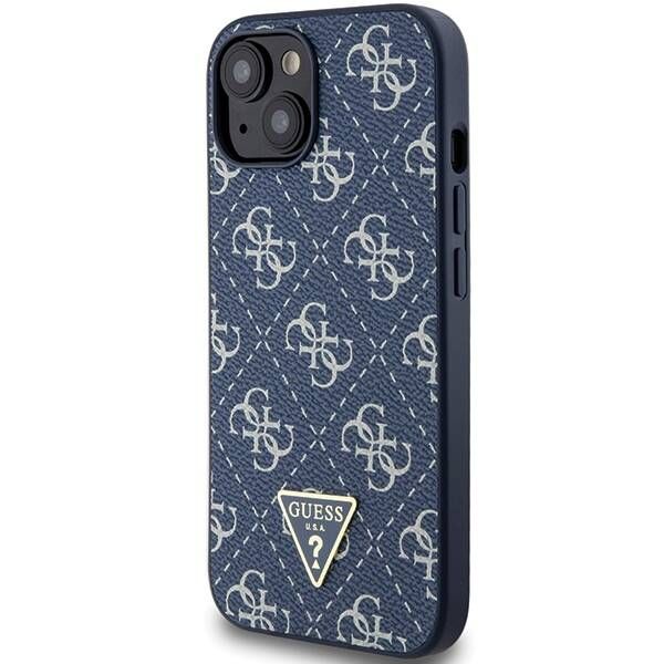 Coque Guess iPhone 15/14/13 6.1" blue hardcase 4G Triangle Metal Logo