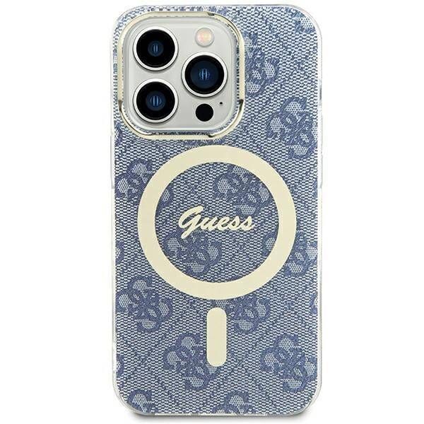 Coque Guess iPhone 15/14/13 6.1" blue hardcase IML 4G MagSafe