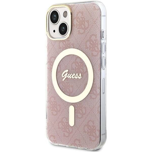 Coque Guess iPhone 15/14/13 6.1" pink hardcase IML 4G MagSafe