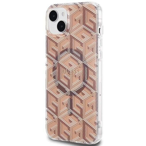 Coque Guess iPhone 15/14/13 6.1" brown hardcase IML GCube MagSafe