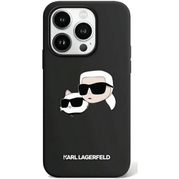 Coque Karl Lagerfeld KLHMP15SSKCHPPLK iPhone 15/14/13 6.1" black hardcase Silicone Karl & Choupette MagSafe