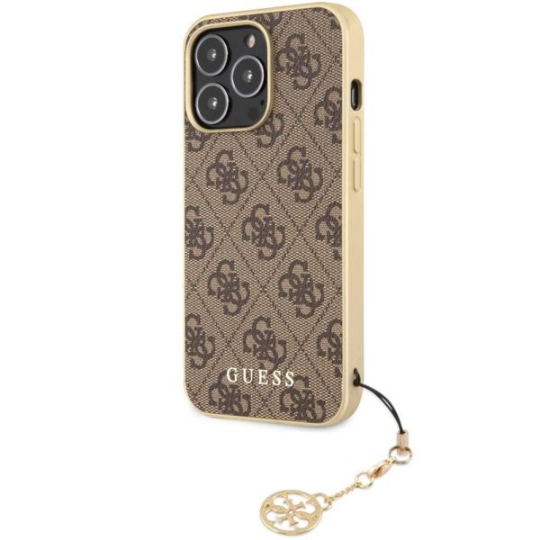 Coque Guess iPhone 13 Pro/13 6,1" brown hardcase 4G Charms Collection