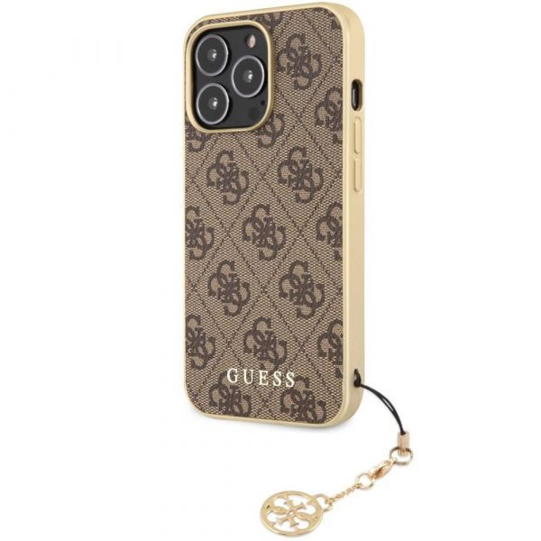 Coque Guess iPhone 13 Pro Max 6,7" brown hardcase 4G Charms Collection