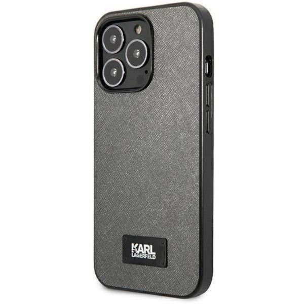 Coque Karl Lagerfeld KLHCP13LSFMP2DG iPhone 13 Pro/13 6,1" hardcase silver Saffiano Plaque