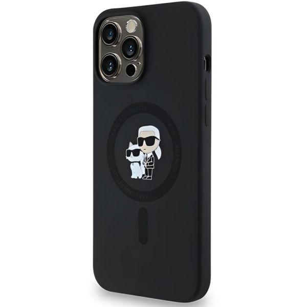 Coque Karl Lagerfeld iPhone 13 Pro Black Hardcase Silicone Karl & Choupette Magsafe