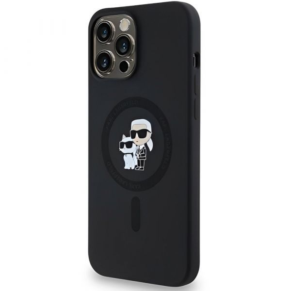 Coque Karl Lagerfeld iPhone 14 Pro Black Hardcase Silicone Karl & Choupette Magsafe