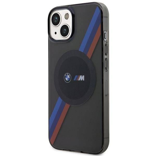 Coque BMW iPhone 14/15/13 6.1" grey Tricolor Stripes MagSafe