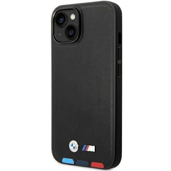 Coque BMW iPhone 15/14/13 6.1" black Leather Stamp Tricolor