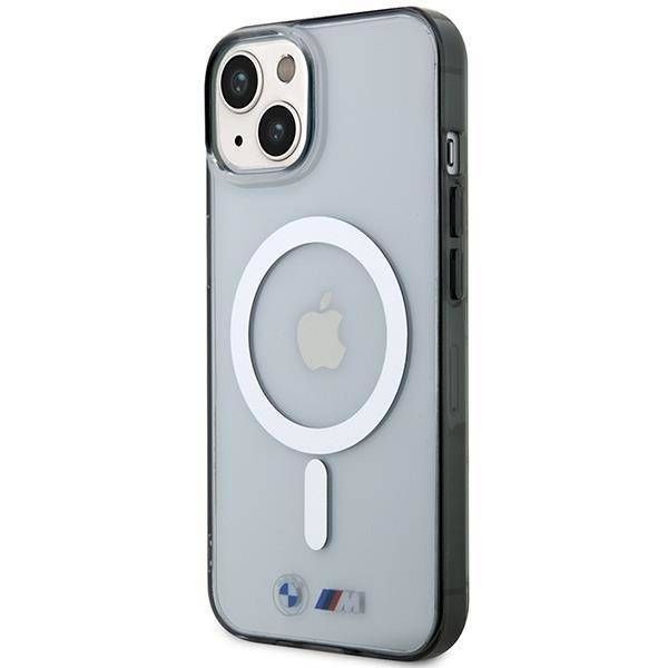 Coque BMW iPhone 14/15/13 6.1" transparent hardcase Silver Ring MagSafe