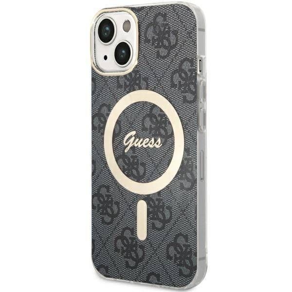Coque Guess iPhone 14/15/13 6.1" black hardcase 4G MagSafe