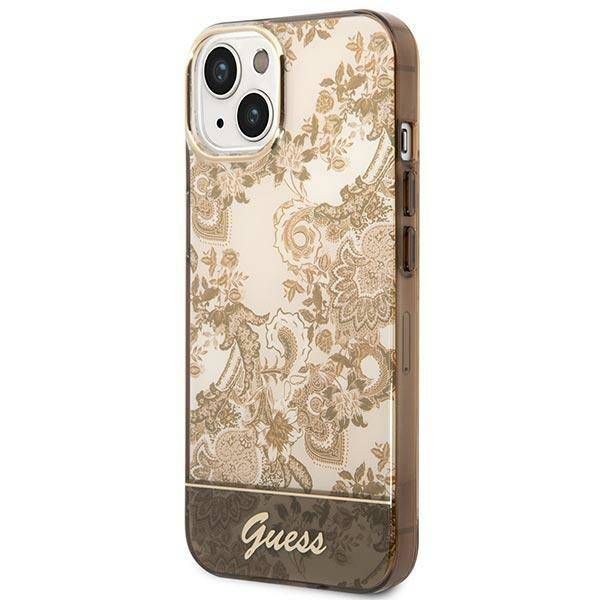 Coque Guess iPhone 14/15/13 6.1" ochre hardcase Porcelain Collection