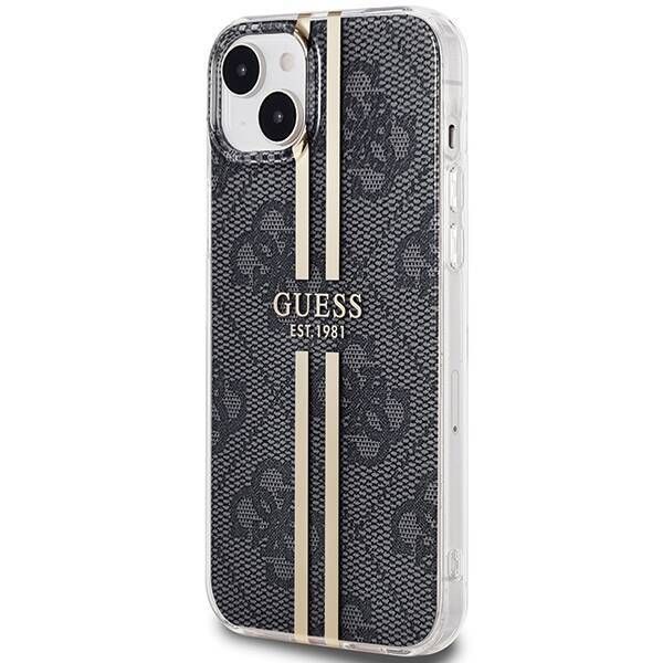 Coque Guess iPhone 15 Plus/14 Plus 6.7" black hardcase IML 4G Gold Stripe