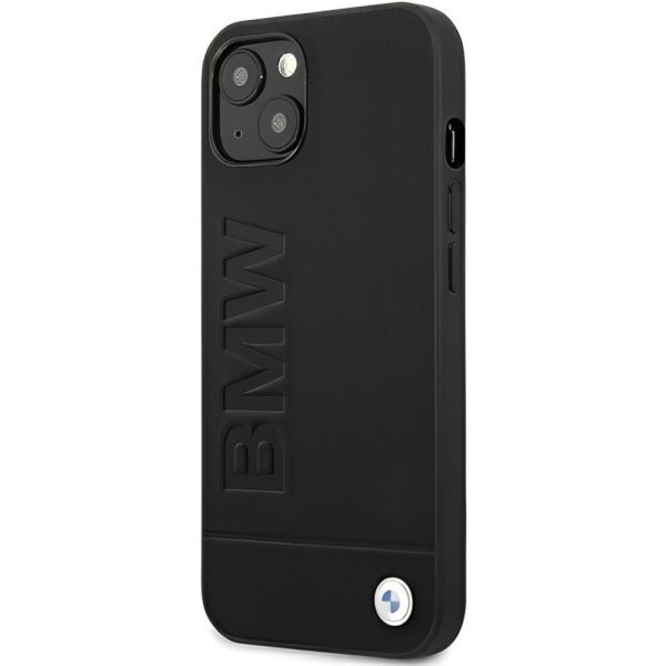 Coque BMW  iPhone 14 Plus/15 Plus 6,7" black Leather Stamp
