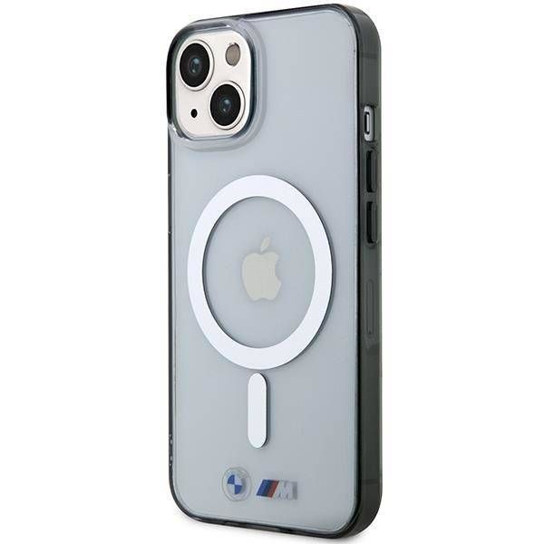 Coque BMW iPhone 14 Plus/15 Plus 6.7" transparent hardcase Silver Ring MagSafe