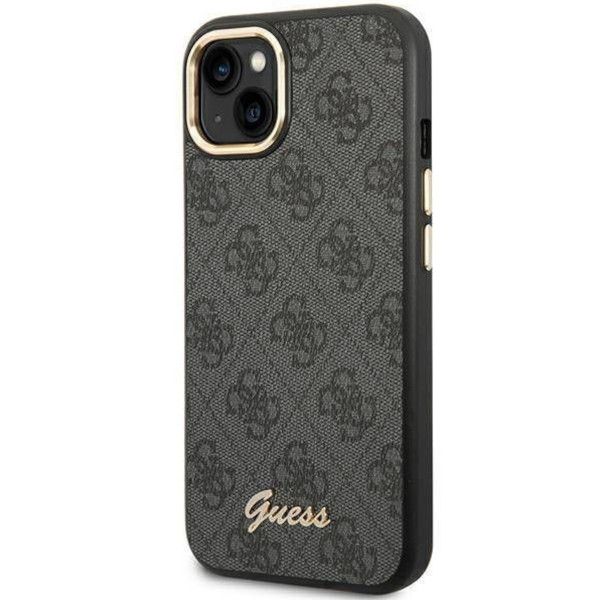 Coque Guess iPhone 14 Plus/15 Plus 6.7" black hard case 4G Vintage Gold Logo