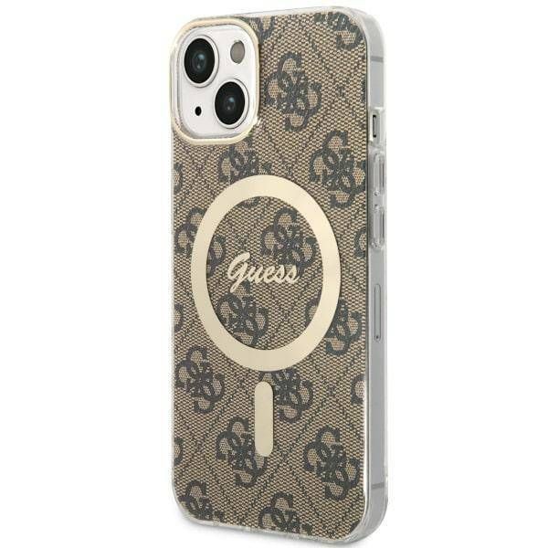 Coque Guess iPhone 14 Plus/15 Plus 6.7" brown hardcase 4G MagSafe