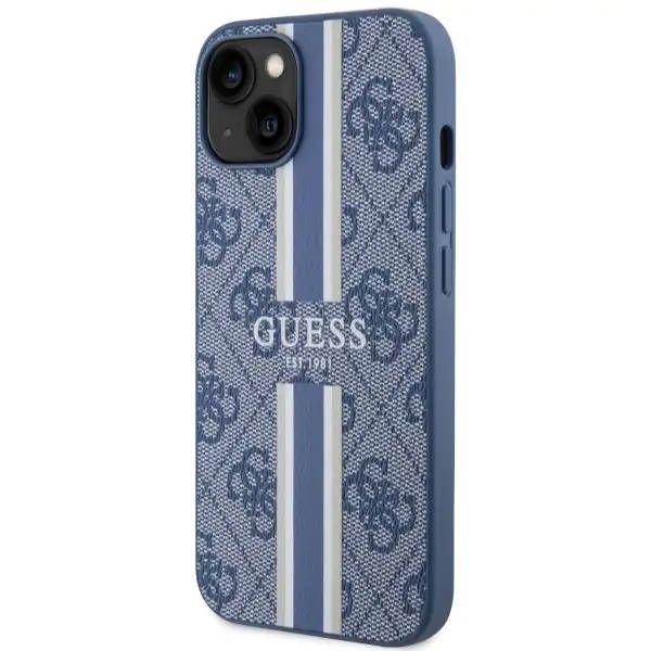 Coque Guess iPhone 14 Plus/15 Plus 6.7" blue hardcase 4G Printed Stripes MagSafe