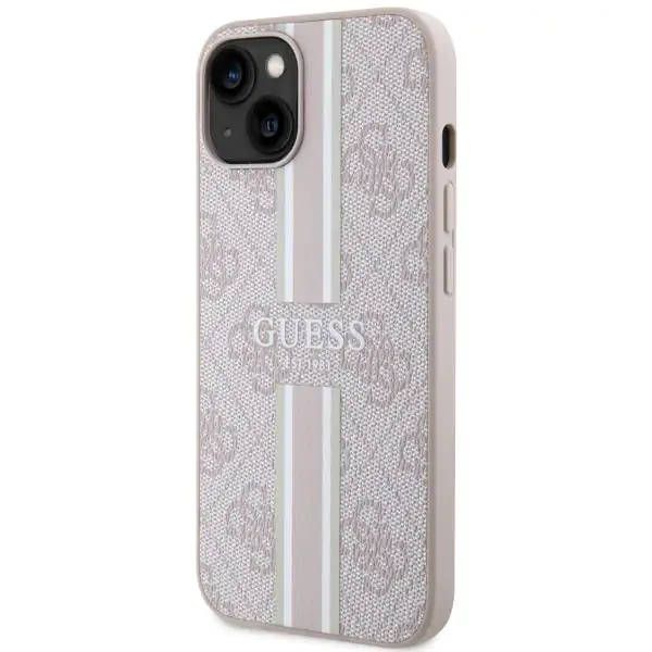 Coque Guess  iPhone 14 Plus/15 Plus 6.7" pink hardcase 4G Printed Stripes MagSafe