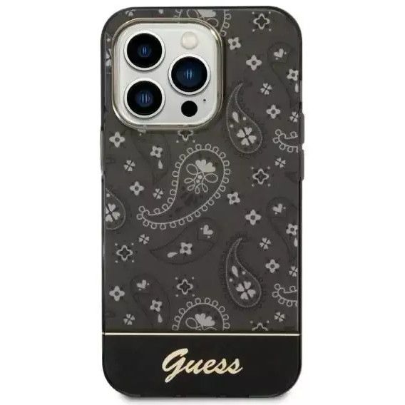 Coque Guess iPhone 14 Plus/15 Plus 6.7" black hardcase Bandana Paisley