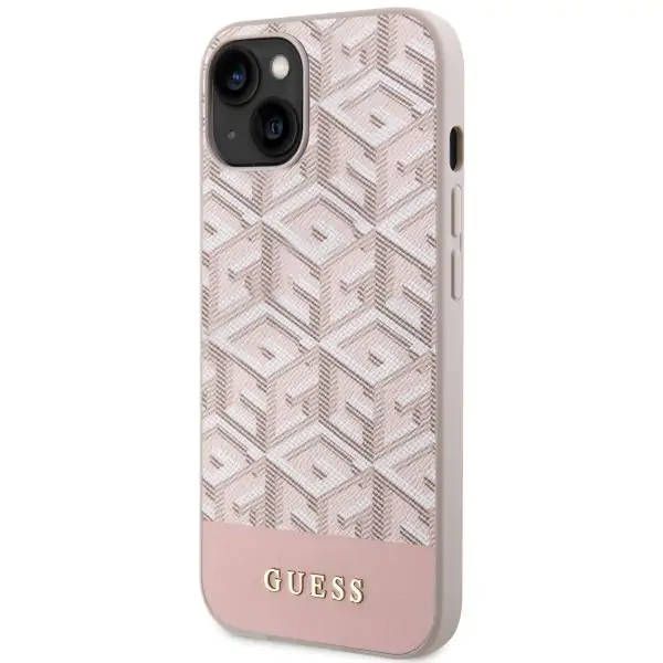 Coque Guess iPhone 14 Plus/15 Plus 6.7" pink hard case GCube Stripes MagSafe