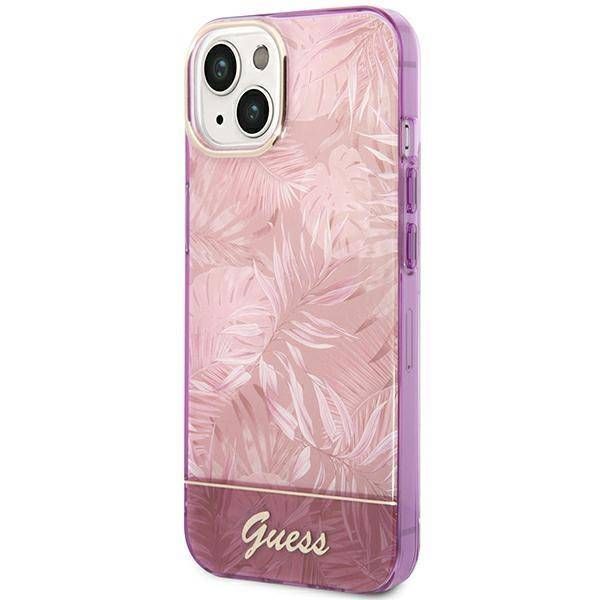 Coque Guess iPhone 14 Plus/15 Plus 6.7" pink hardcase Jungle Collection