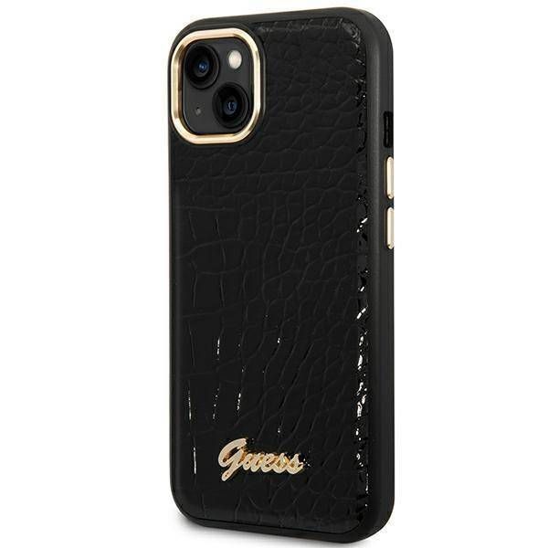 Coque Guess iPhone 14 Plus/15 Plus 6.7" black hardcase Croco Collection